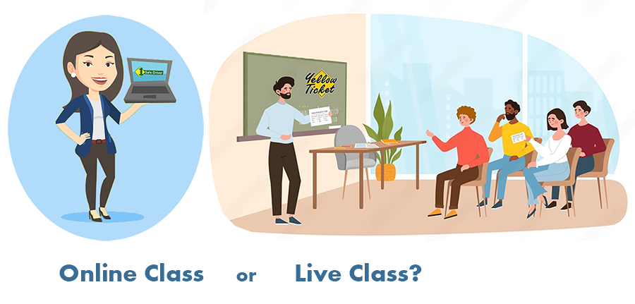 Your choice of a live class or an online class
