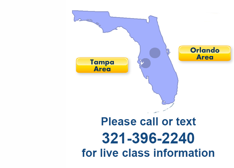 Florida Map for live traffic school classes