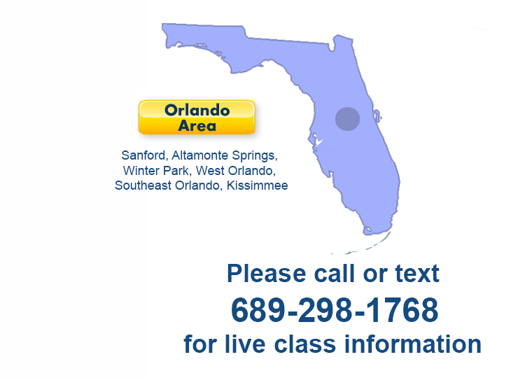 Florida Map for live traffic school classes